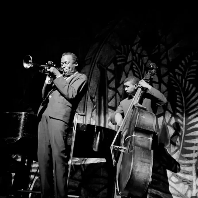 Untitled (Miles Davis and Paul Chambers at RIJF), n.d., printed 2018